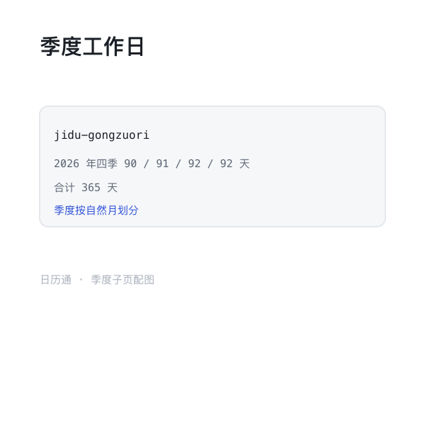 季度工作日与周末统计示意