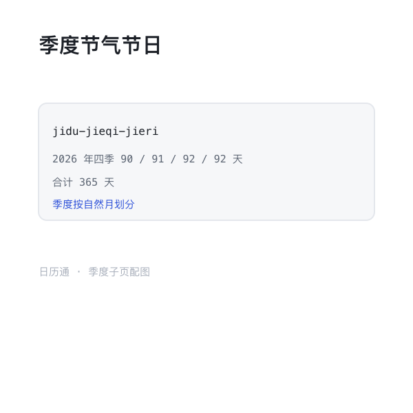 季度内节气与节日分布示意