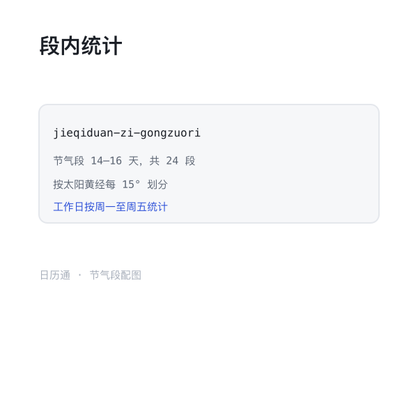 节气段内工作日与休息日示意