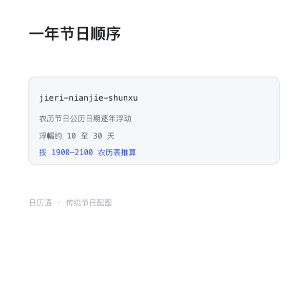 一年节日顺序示意