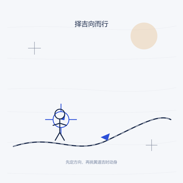 择吉向而行的概念插画