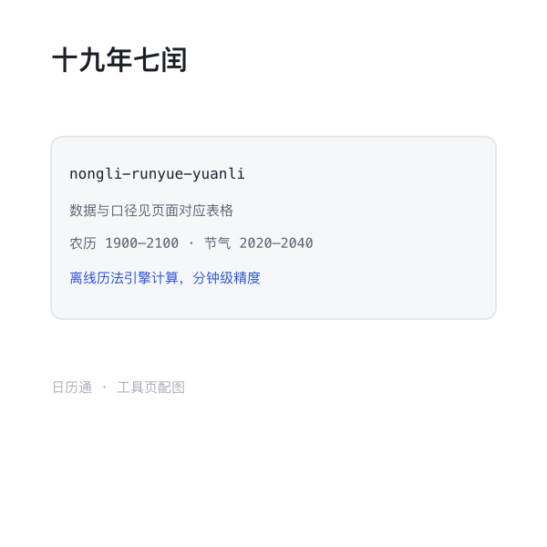 闰月原理示意：十九年七闰