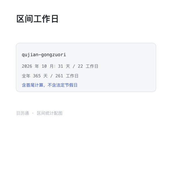 区间工作日与周末统计示意
