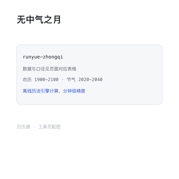 无中气之月为闰月示意
