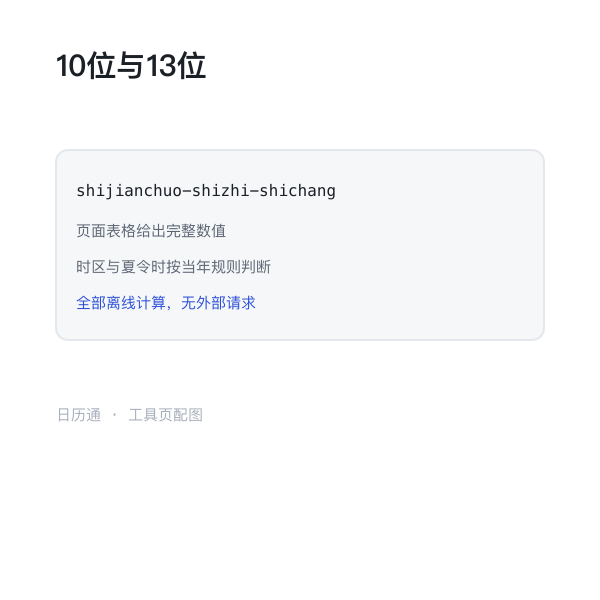 10 位与 13 位时间戳示意