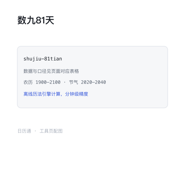 数九 81 天构成示意